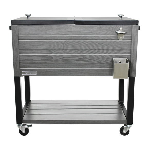 Permasteel Glacière de patio rustique 80 qt, capacité 110 canettes, acier peint par poudrage