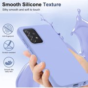 LeYi for Samsung A52 Case, Galaxy A52 5G Case with [2 x Tempered Glass Screen Protector & Lens Protector], Full-Body Shockproof Soft Liquid Silicone Protective Case for Galaxy A52 5G, Violet