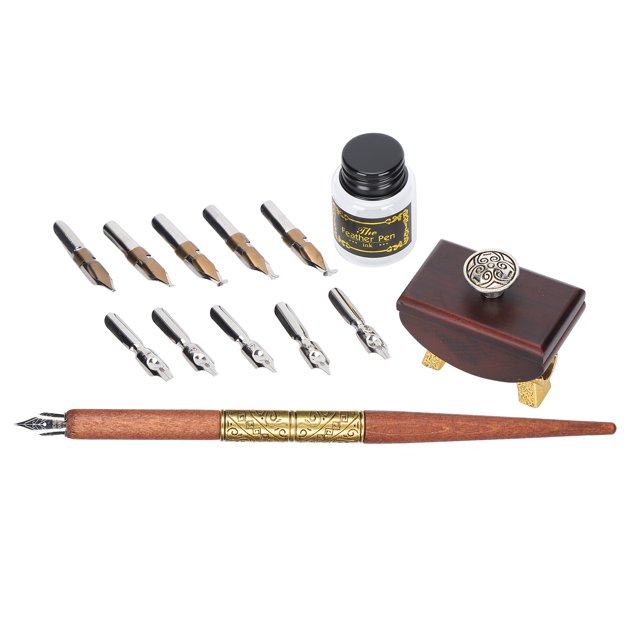 Juego De Herramientas De Caligrafía, Caja De Regalo, Elegante Pluma Estilográfica De Punta De Acero Inoxidable Para Regalo Ccdes Otros