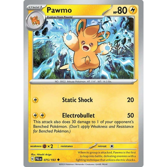 Pokemon Paldea Evolved Uncommon Pawmo #75