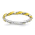 thumbnail image 2 of Auriga Fine Jewelry 925 Sterling Silver Twisted Yellow Enameled Ring for Women Size 7, 2 of 6