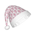 thumbnail image 2 of Haiem Flamingo On Checkered Pattern Santa Hat Confortable Velvet Christmas Hat for Christmas Party Favors Fit for Adults Men Women, 2 of 6