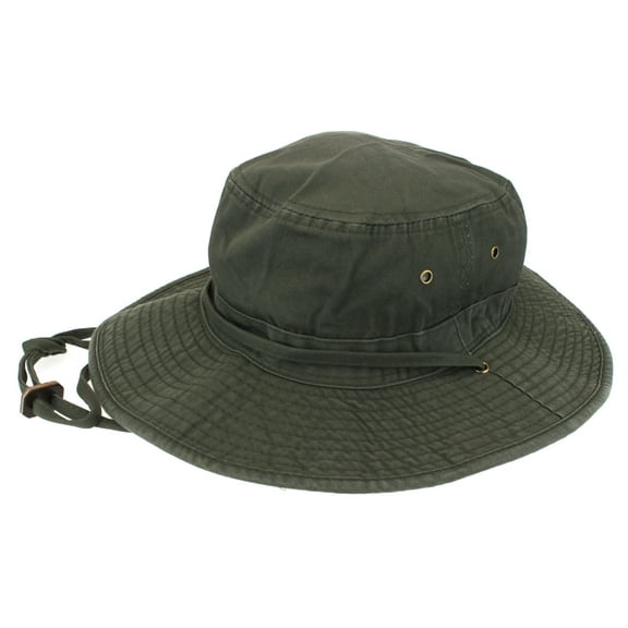 Classic Mens Fishermans Cotton Twill Bucket Hat Army Green Small (7-1/8)