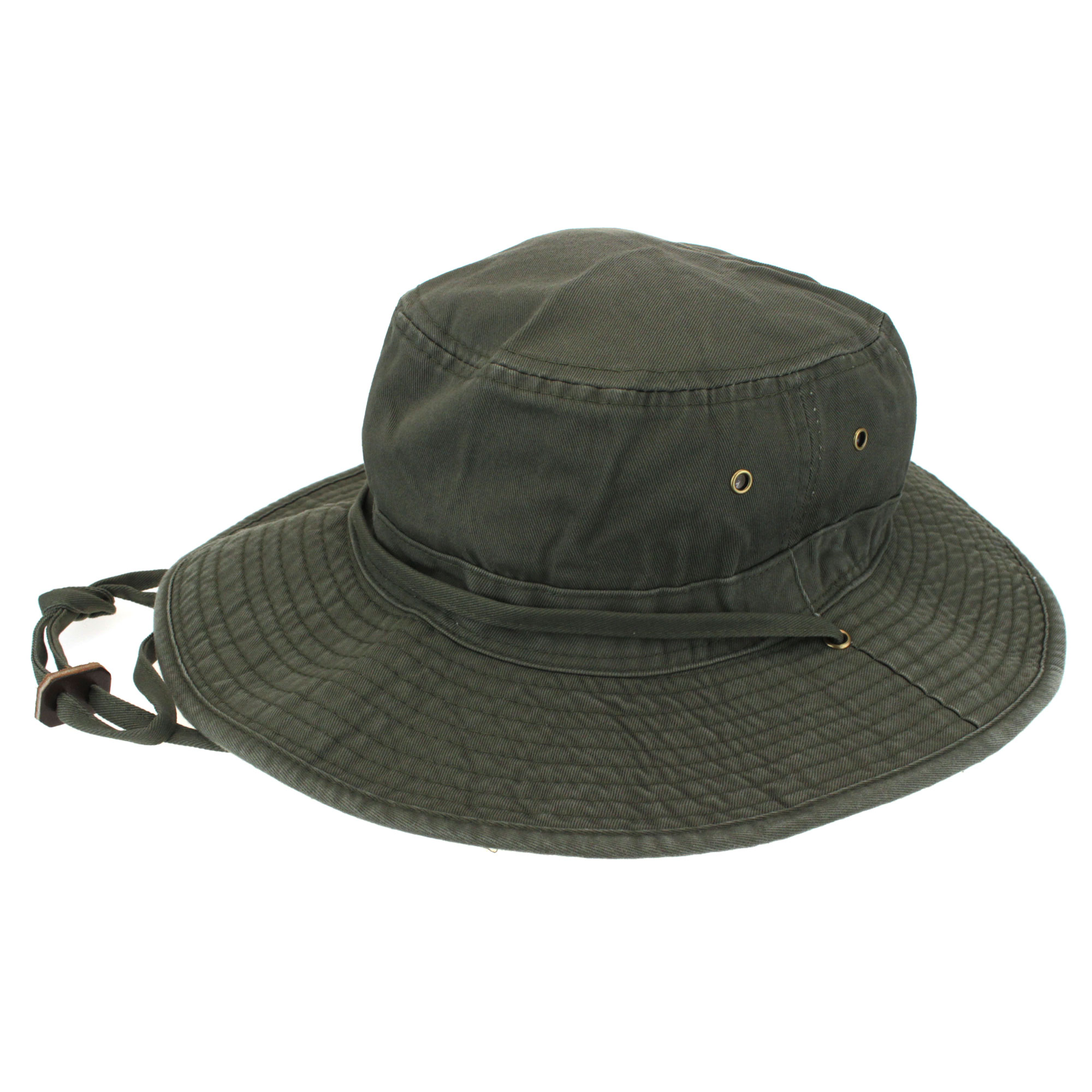 Classic Mens Fishermans Cotton Twill Bucket Hat Army Green Small 7-18