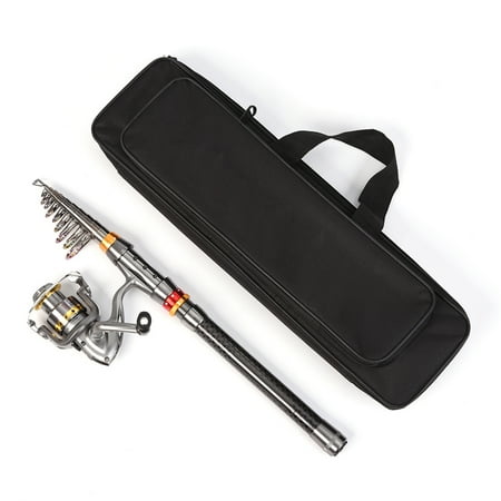 Carbon Lixada Telescopic Fishing Rod And Reel Combo Full Kit Carbon Fiber Fishing Rod Pole + Fishing Reel + Fishing Tackle Carrier Bag Case Fishing Gear Set