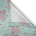 thumbnail image 6 of Ambesonne Coral Valance & Curtain, Fishes Coral Reef Aquatic, 55"x45", Dark Coral Pale Blue, 6 of 6