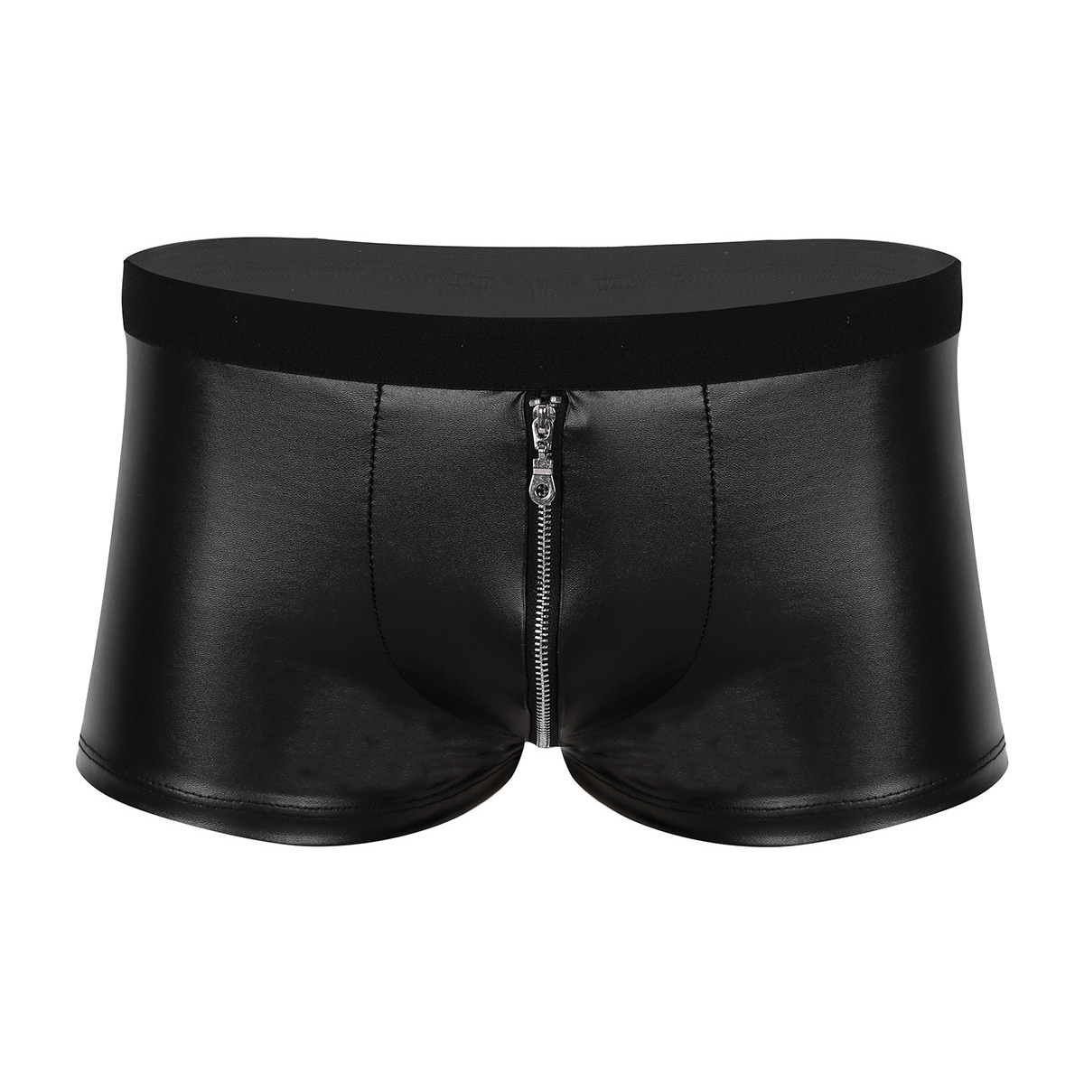 YONGHS Mens Lingerie Wet Look Zipper Bulge Pouch Panty Low Rise Boxer  Briefs Underwear Nightwear Black Medium - Walmart.com