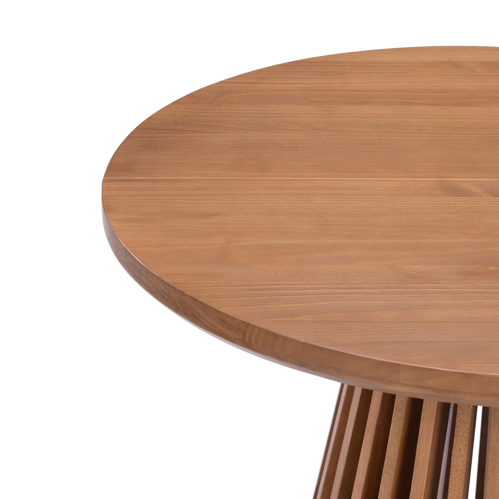 Plank+Beam 38" Lido Round Dining Table, Solid Wood Minimalist Kitchen Table for 4, Pecan