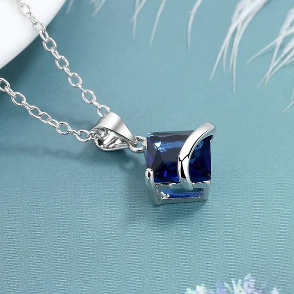 Sterling Silver Sapphire Pendant Necklace