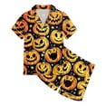thumbnail image 4 of Leey-World Halloween Pjs Kids Girls Halloween Button Down sleepwear Short Sleeve With Shorts 2PCS pajama Sets Casual Lapel loungewear Pjs for Girls 2T 3T 4T 5T 6T 7T 8T, 4 of 5