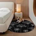 thumbnail image 3 of Black Dandelion Round Rug 5ft Washable Circle Kitchen Rugs Non Slip Spring Modern Minimalist Country Flower Large Area Rug Indoor Floor Carpet for Bedroom Living Room Home Office Dining Room Nursery, 3 of 8