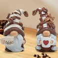 thumbnail image 6 of Coffee Gnomes Figurines - 2PCS Swedish Tomte Elf Dwarf Decor for Bar, Home, Gifts, Holiday Coffee Corner Decoration, Cute Christmas Farmhouse Tiered Tray Ornament for Kitchen Display, 6 of 8