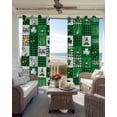 thumbnail image 3 of St. Patrick's Day Blackout Curtains for Bedroom, Thermal Insulated Drapes, Shamrock Gnomes Green Checkered Buffalo Black Out Curtains 63 Inch Long Room Darkening Kitchen Curtains 42"x63" 2 Panels, 3 of 8