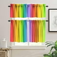 thumbnail image 3 of Rainbow Kitchen Curtains, Rainbow Window Curtains and Valances Set Paint Art Print Living Room Bedroom Kitchen Blackout Curtains Room Darkening Valances Drape Set 54x24 Inch, 3 Piece, 3 of 3
