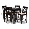thumbnail image 7 of Baxton Studio Lenoir Modern and Contemporary Sand Fabric Upholstered Espresso Brown Finished 5-Piece Wood Pub Set, 7 of 7