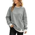 thumbnail image 2 of NominalSnug Crewneck Sweatshirts for Women Long Sleeve Tops Loose Fit Fall Winter Pullover Top, 2 of 8