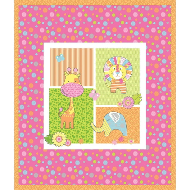 Jungle Animals Fusible Applique Quilt Kit , Pk 1, Fabric Editions