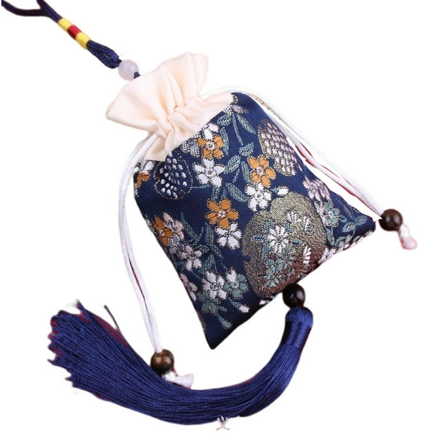 Qarigey Bolso con cordón Bolsita Bordado Bendiciones Hogar Oficina Dormitorio Sala de estar Colgante Coche Revisión trasera Colgante Festival Accesorios de disfraces Azul oscuro Qarigey AP017945-03