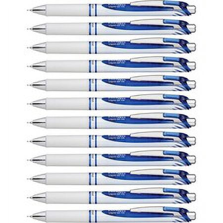 Pentel Needle Tip Liquid Gel Ink Pens - 0.5 mm Pen Point Size - Needle Pen Point Style - Refillable - Retractable - Blue Liquid Gel Ink Ink - 12 / Dozen | Bundle of 5
