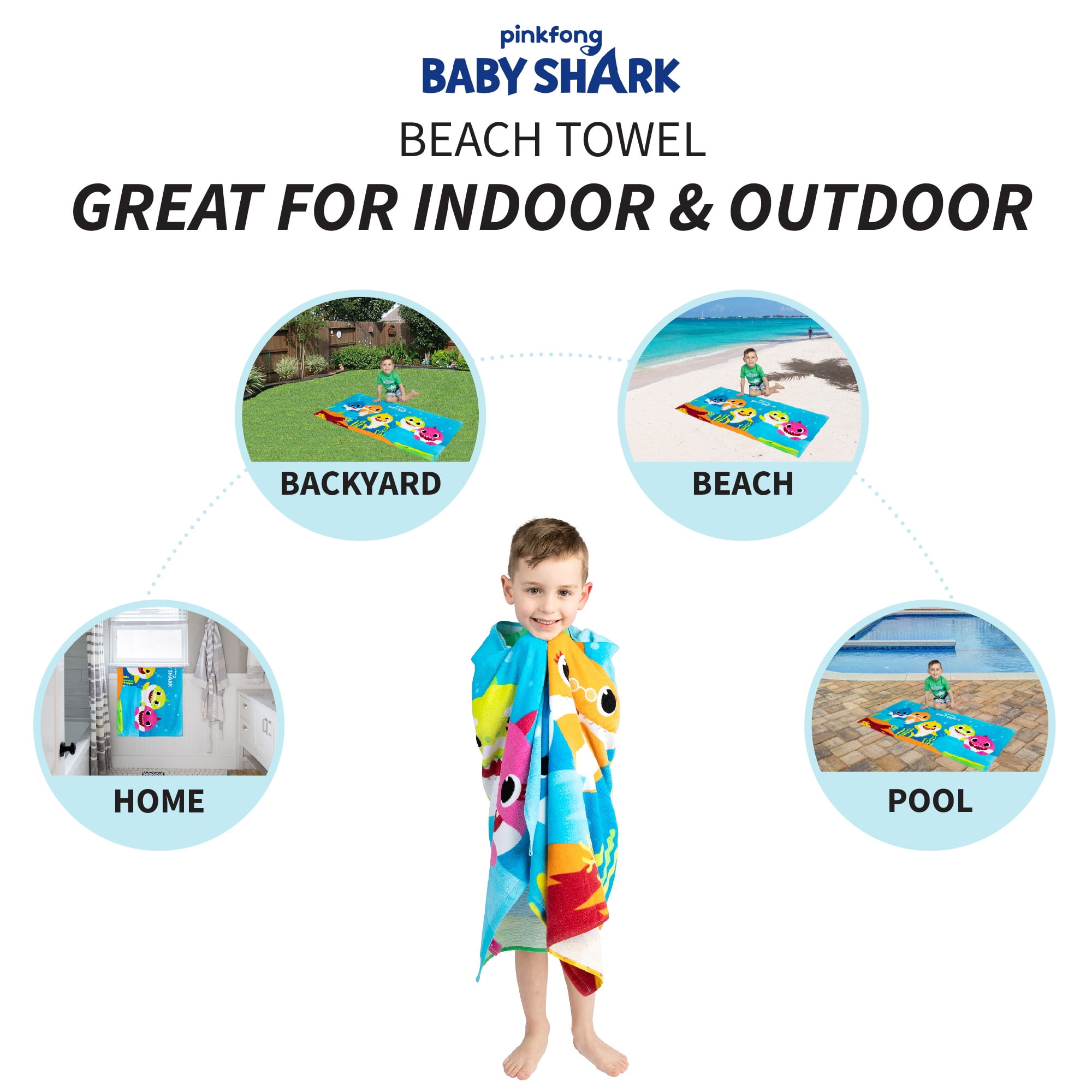 pinkfong baby shark beach towel