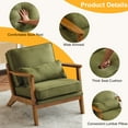 thumbnail image 3 of Ktaxon Accent Chair Line Fabric Upholstered Armchair, Reading Club Chair with Pillow for Living Room Bedroom Furniture Green, 3 of 7