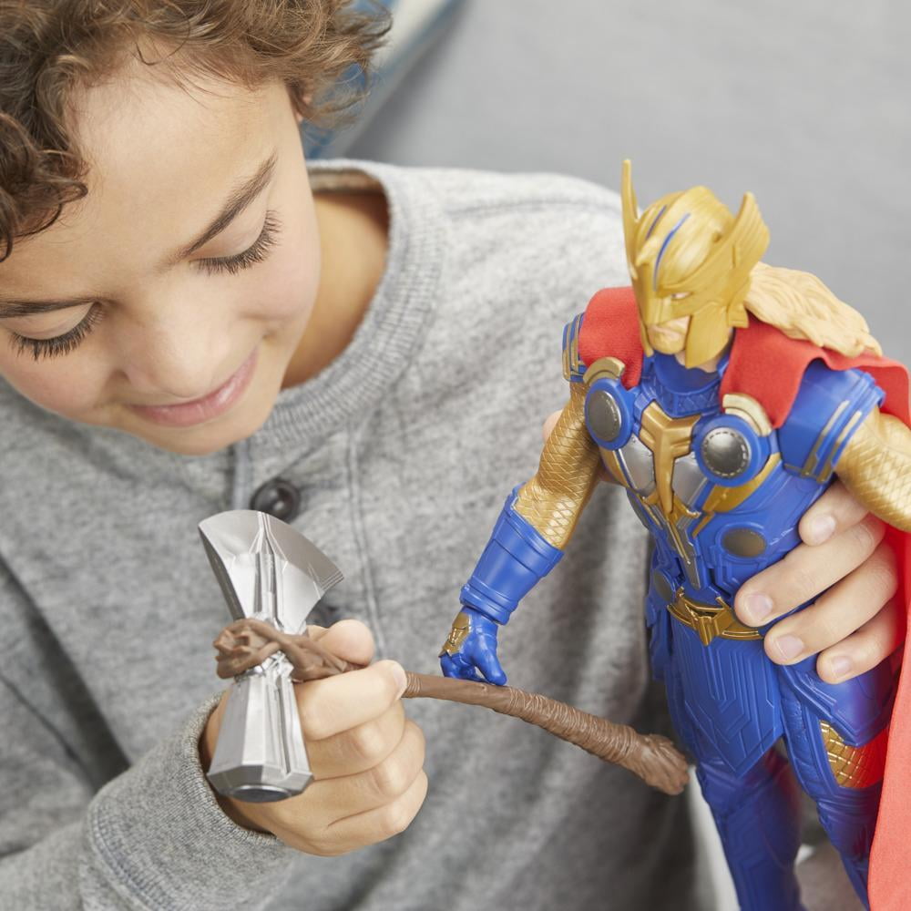 Marvel Studios’ Thor: Love and Thunder Stormbreaker Strike Thor Toy,  12-Inch-Scale Electronic Figure, Kids Ages 4 and Up