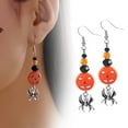thumbnail image 2 of 1 Pcs Halloween Pumpkin Earrings For Women - Gothic Black Dangle Earrings, Trendy Spooky Jewelry For Halloween Cosplay, Parties and Everyday Wear,Four styles(A), 2 of 8