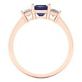 thumbnail image 4 of Three-Stone Engagement Ring for Women - 1.11ct Simulated Tanzanite in 14K Rose Gold Promise Ring, 4 of 6