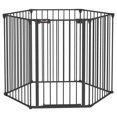 thumbnail image 1 of PawHut Dog Pen Foldable Dog Playpen 6-Panel, Black, 1 of 10