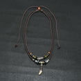 thumbnail image 5 of Collier en acier inoxydable et cuir pour homme, 5 of 5