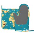 thumbnail image 3 of Disketp World Map With Landmarks Oven Mitts And Potholders Bbq Gloves-Oven Mitts And Pot Holders With Recycled Infill Silicone Non-Slip Cooking Gloves For Cooking Baking Grilling, 3 of 9
