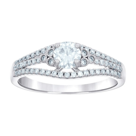 925 Sterling Silver Womens Cubic Zirconia Fashion Engagement Ring Size 5 Engagement Ring for Women