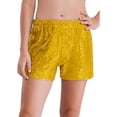 thumbnail image 3 of Sholeno Kids Girls Sequin Shorts Sparkly Hip Hop Jazz Dance Shorts Glitter High Waist Rave A Line Hot Pants Gold 14, 3 of 7