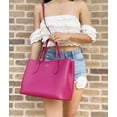 thumbnail image 2 of Kate Spade Harper Plum Wine Leather Triple Compartment Satchel Crossbody Tote, 2 of 6