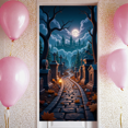 thumbnail image 3 of Gothic Design Halloween Banner Spooky Graveyard Full Moon Haunted Backdrop for Halloween Party Decoration Night Event, 3 of 5
