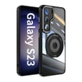 thumbnail image 2 of Allytechgroup Galaxy S24 FE Clear Case with Tempered Glass Lens Protector, Military Grade Shockproof Kickstand Anti-Yellow Anti-Scratch Bumper Phone Case Cover for Samsung Galaxy S24 FE, Black, 2 of 9
