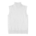 thumbnail image 6 of FRSASU Women's Vest Turtleneck Sleeveless Solid Color Knit Sweater High Neck Summer Casual Pullover Sweater White, 6 of 7