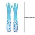 thumbnail image 3 of 1 Pair of Sleeves,A Pair of Waterproof Sleeves Green A,Rubber Cleaning Household Flock Gloves Latex Cuff Water Proof Medium Dishwashing Gloves Long Kitchen，Dining & Bar, 3 of 5