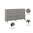 thumbnail image 3 of Somerset 6 Drawer Dresser in Platinum Gray - Engineered Wood, 3 of 8