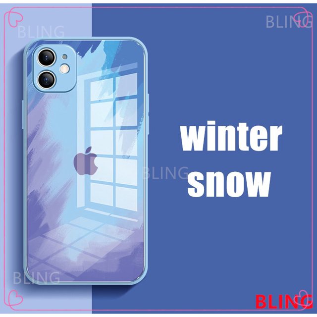Funda Carcasa de cristal de acuarela Aplicar para IPhone 11 12 13 Pro Max X XR 7 8 Plus