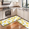 thumbnail image 3 of Kitchen Rugs Sets Of 2,Yellow Lemon Fruit Flowers White Pattern Anti Fatigue Kitchen Mat Rugs Non Slip Washable,Decorative Kitchen Floor Mats for Kitchen,Sink,Laundry,17"x47"+17"x47", 3 of 5