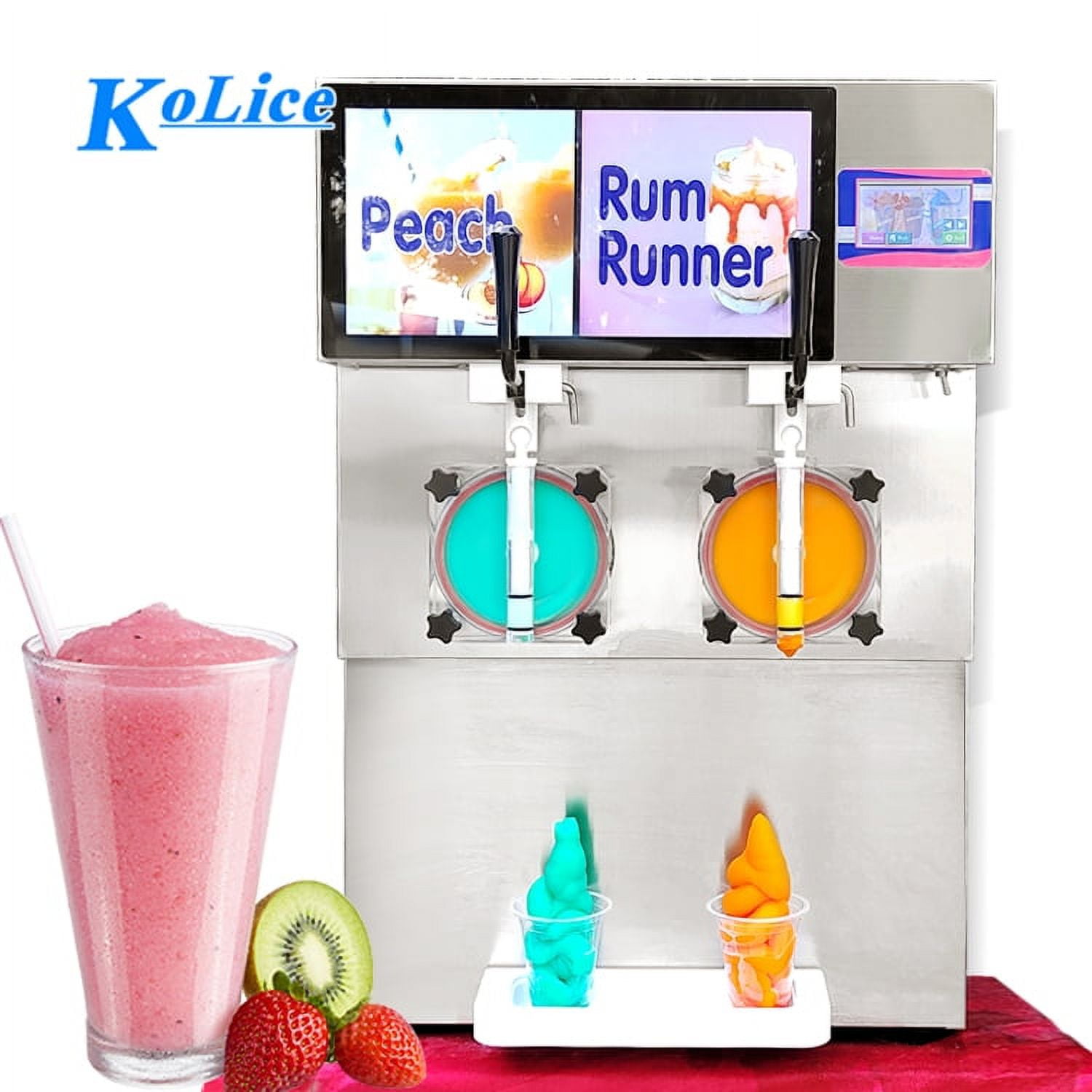 Kolice Commercial Margarita Cocktail Slush Machine, Iced Beer Iced Coffee Slushy Machine,Milkshake Machine-2x14L Tanks