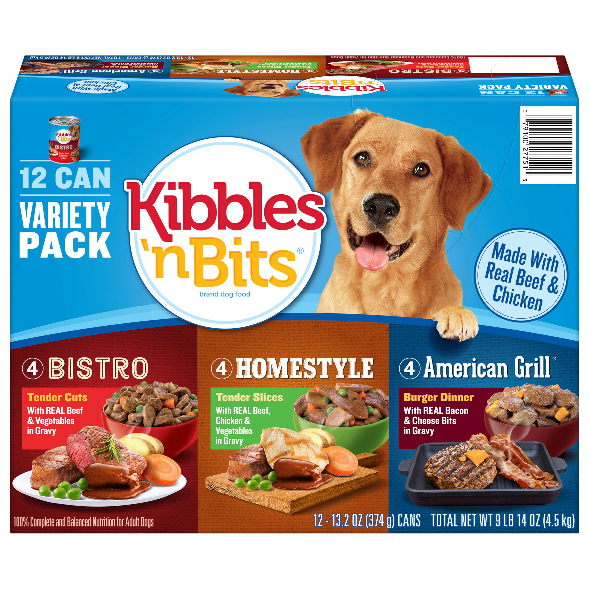 Kibbles 'n Bits Chef's Choice Beef, Chicken & Bacon Wet Dog Food
