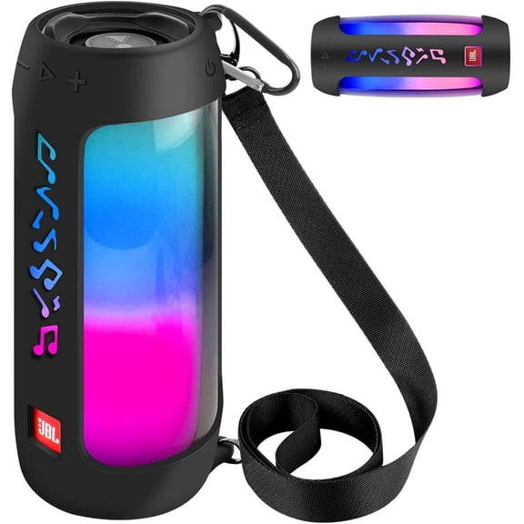 Silicone Case Cover for JBL Pulse 4 Waterproof Portable Bluetooth Speaker - Black