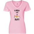 thumbnail image 3 of Inktastic Corgi Life is Rough Women's V-Neck T-Shirt, 3 of 5