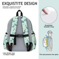 thumbnail image 5 of Light Blue Dinosaurs Geometric Pattern Cute School Backpack with Padded Back and Adjustable Shoulder Straps 13.4"x11"x4.7", 5 of 5