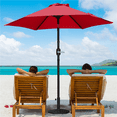 thumbnail image 4 of Alden Design 7.5FT Patio Umbrella with 6 Ribs Push Button Tilt and Crank for Garden, Red, 4 of 9