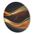 thumbnail image 3 of Designart 'Fractal 3D Gold Waves in Black' Modern Wood Wall Clock, 3 of 5