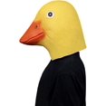 thumbnail image 2 of Máscara de cabeza de pato, máscara de cabeza de animal de lujo novedosa de Halloween, linda máscara de pato amarillo de látex para juego de máscaras (amarillo), 2 of 5