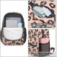 thumbnail image 4 of Black and Pink Leopard Print 17" Waterproof Oxford School Backpacks for Teens, S-Shape Padded Straps, for School, Travel, Hiking, Camping, 4 of 5